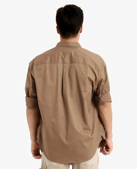 BOXY FIT PLAIN SHIRT LEWI - KHAKI