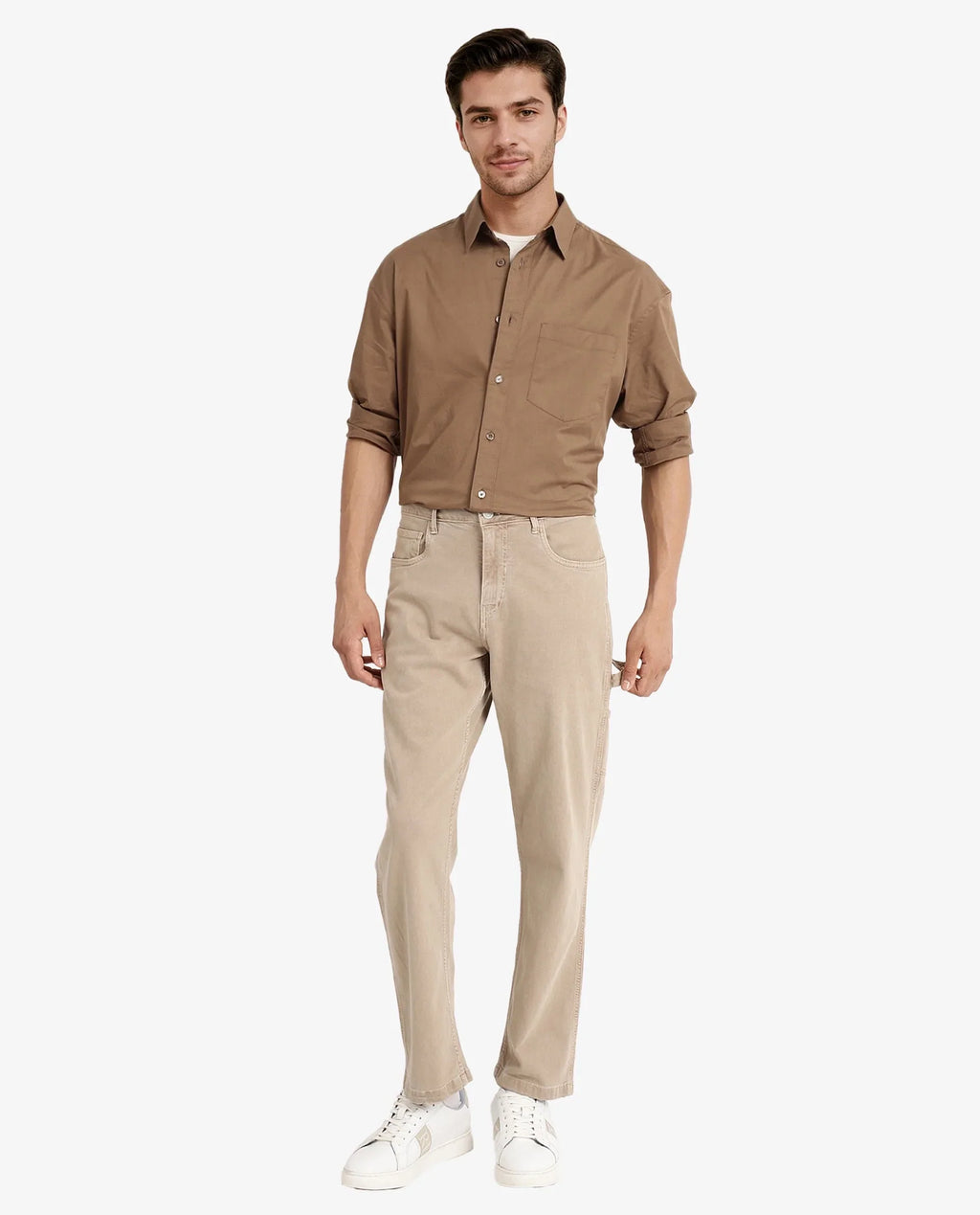 BOXY FIT PLAIN SHIRT LEWI - KHAKI